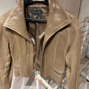 Kenneth Cole Brown Leather Jacket - Sexy Trendy Size M